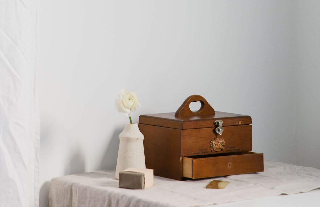 Marie Kondo's antique sewing box