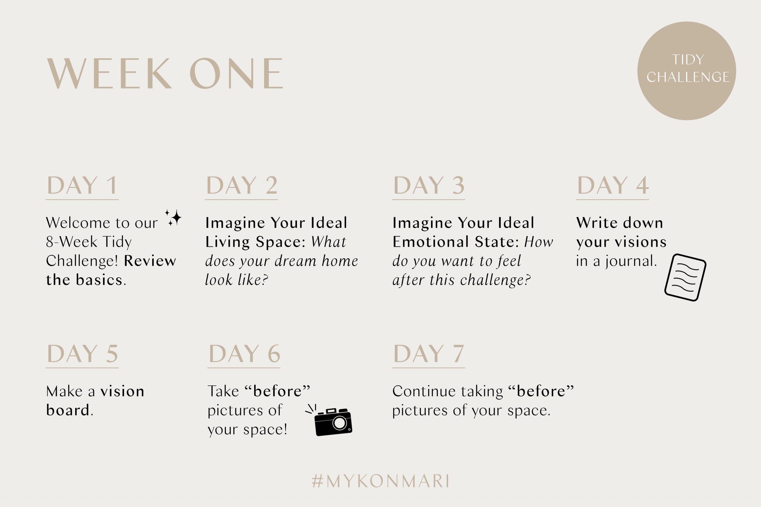 8 Week Tidy Challenge Week 1 Konmari The Official Website Of Marie Kondo