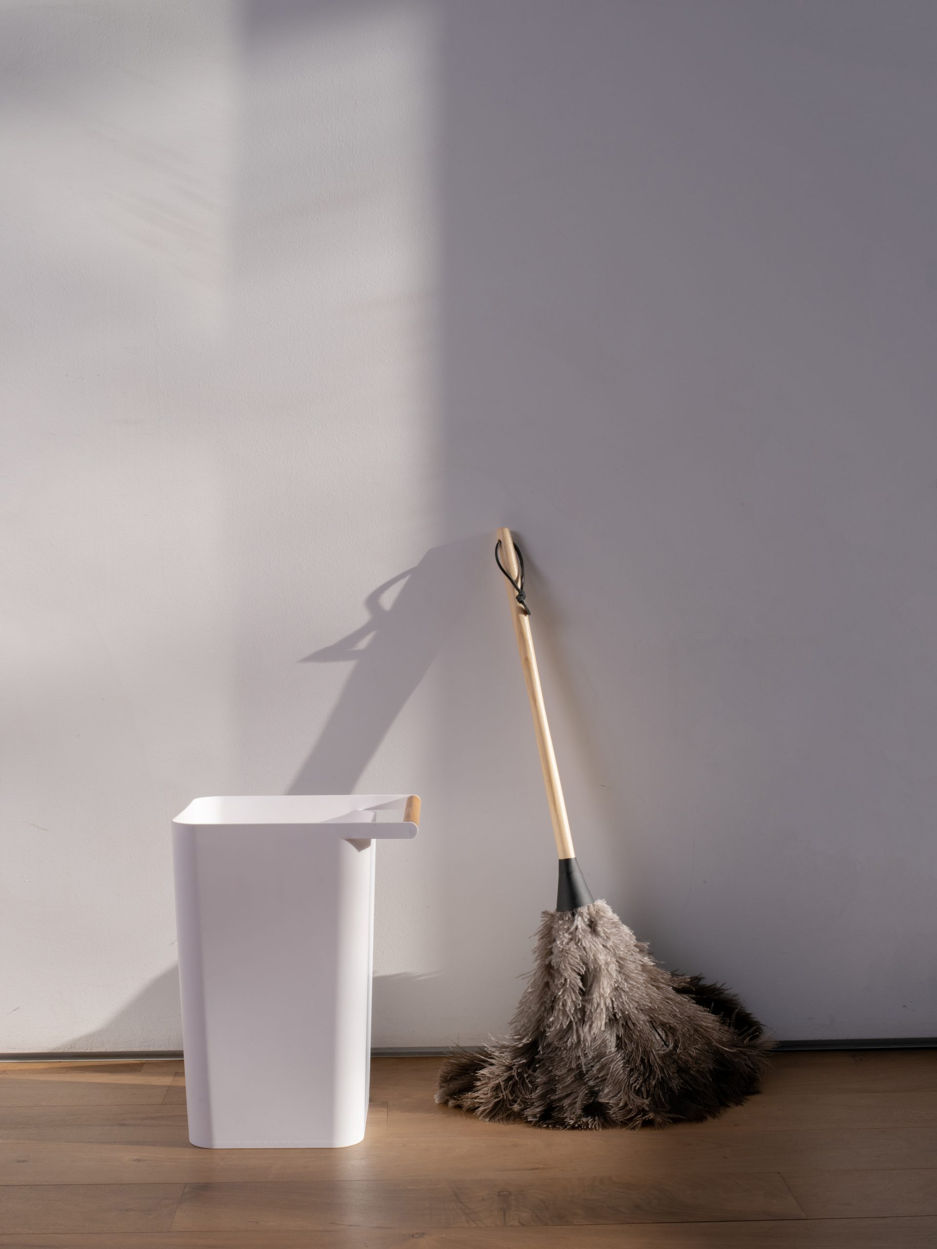 Feather Duster and Waste Bin for Spring Cleaning
